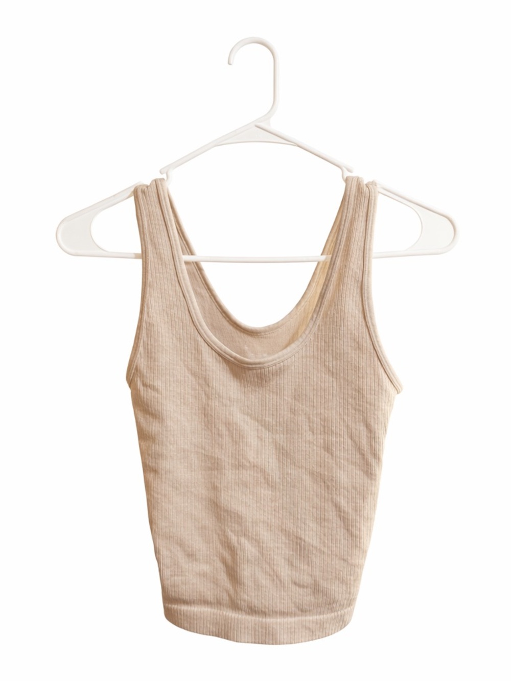 a new day Ribbed Scoop Tank in Taupe